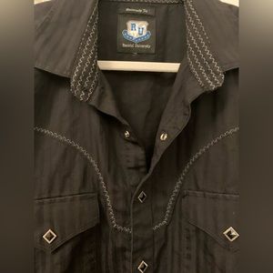 Vintage Western Shirt with Black Snaps